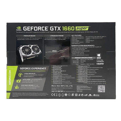 Chipset AMD MSI 1660 Thẻ Super GPU 6GB Thẻ đồ họa video 192 bit